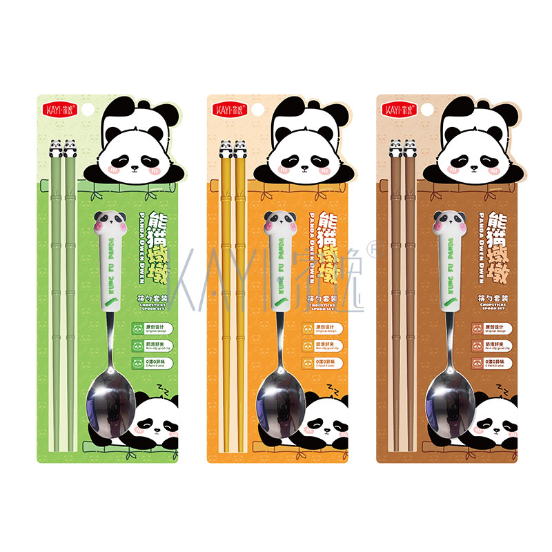 JY4474 熊猫墩墩筷勺套装