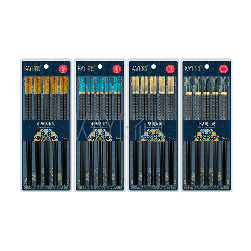 JY4450合金筷5双（中华璞玉筷）四个色
